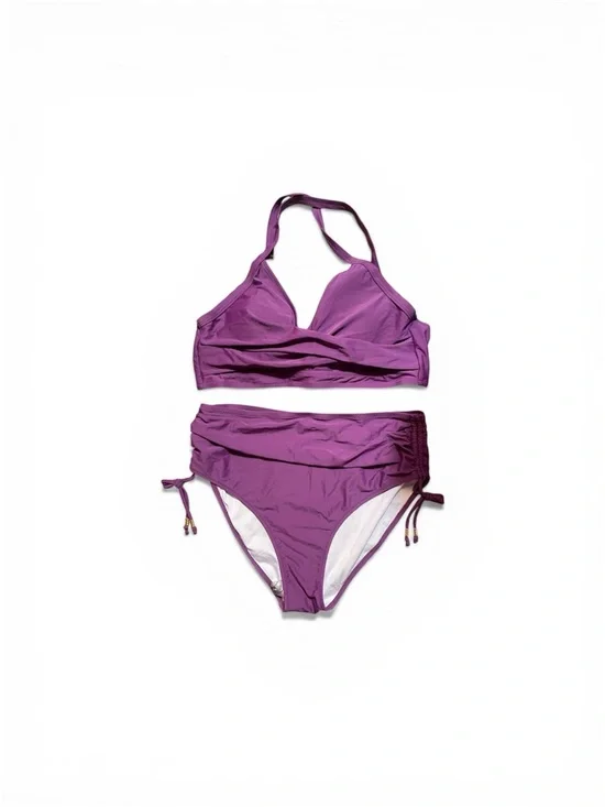 NWT Blooming Jelly Women’s V-Neck Bikini Set – Plum Purple LARGE - Picture 2 of 4